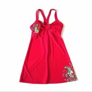 Athleta Salina Montego Swim dress  / XXsmall / hot pink/ razor back with tie